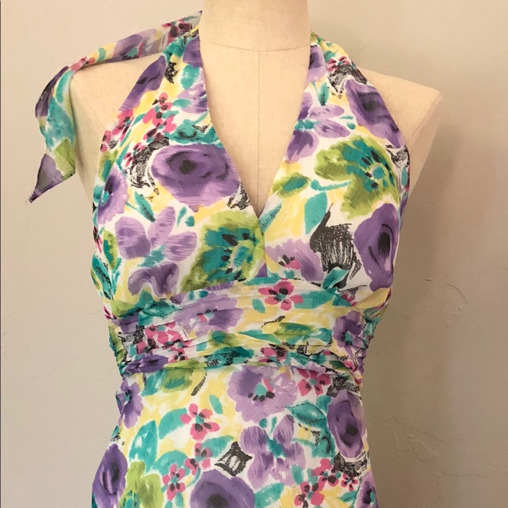 Beautiful purple & blue halter tie sundress